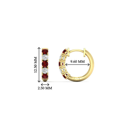 1/2 Carat Stunning Five Stone Huggie Hoops Earrings Fascinating Diamonds