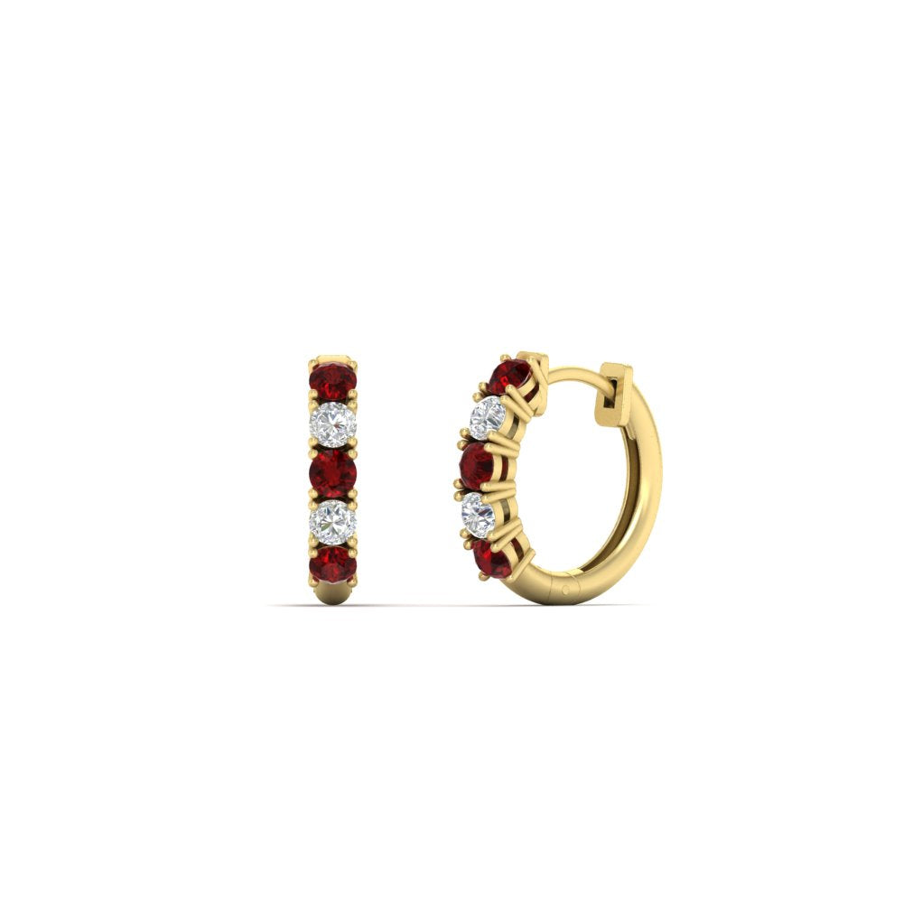 1/2 Carat Stunning Five Stone Huggie Hoops Earrings Fascinating Diamonds