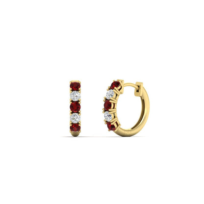1/2 Carat Stunning Five Stone Huggie Hoops Earrings Fascinating Diamonds
