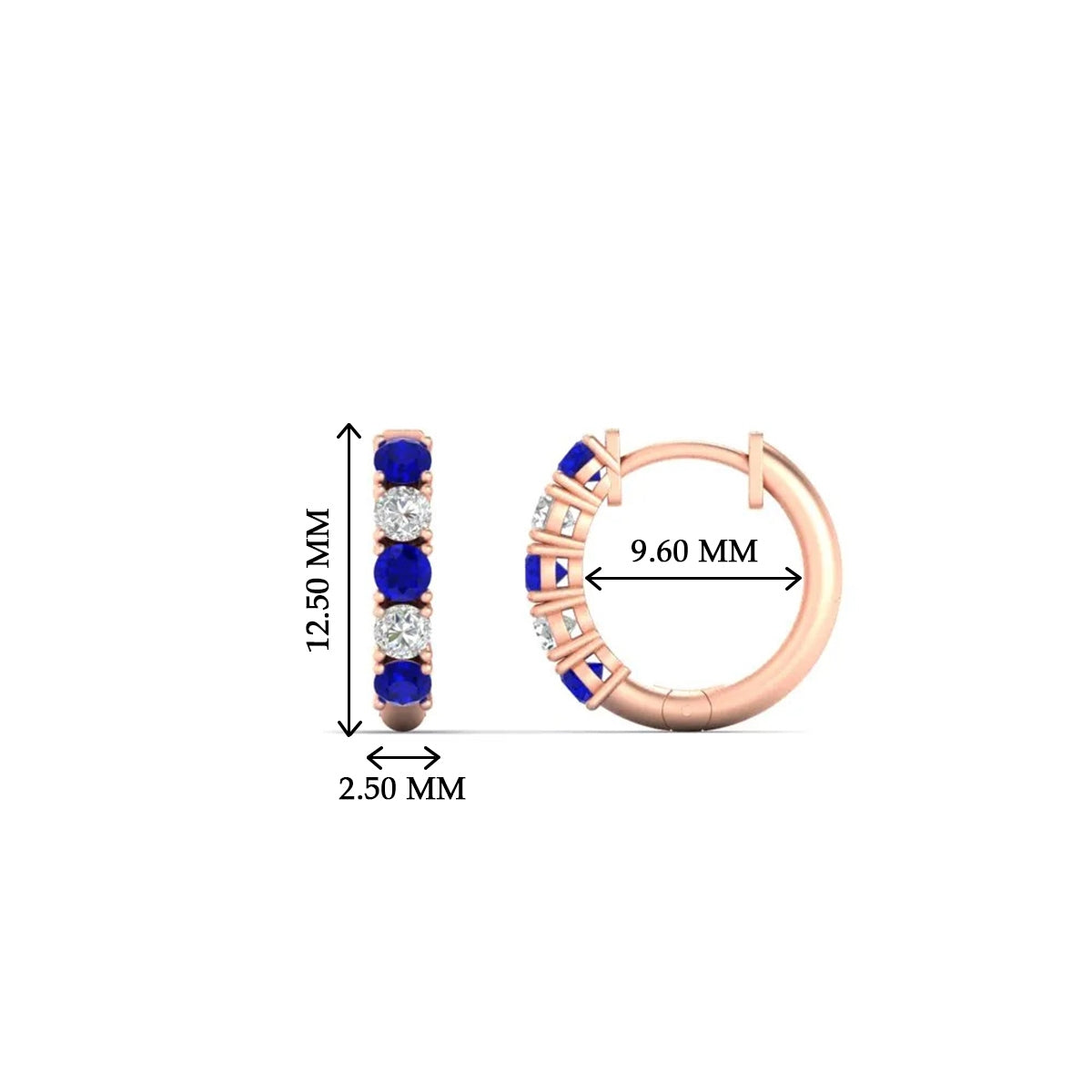 1/2 Carat Stunning Five Stone Huggie Hoops Earrings Fascinating Diamonds