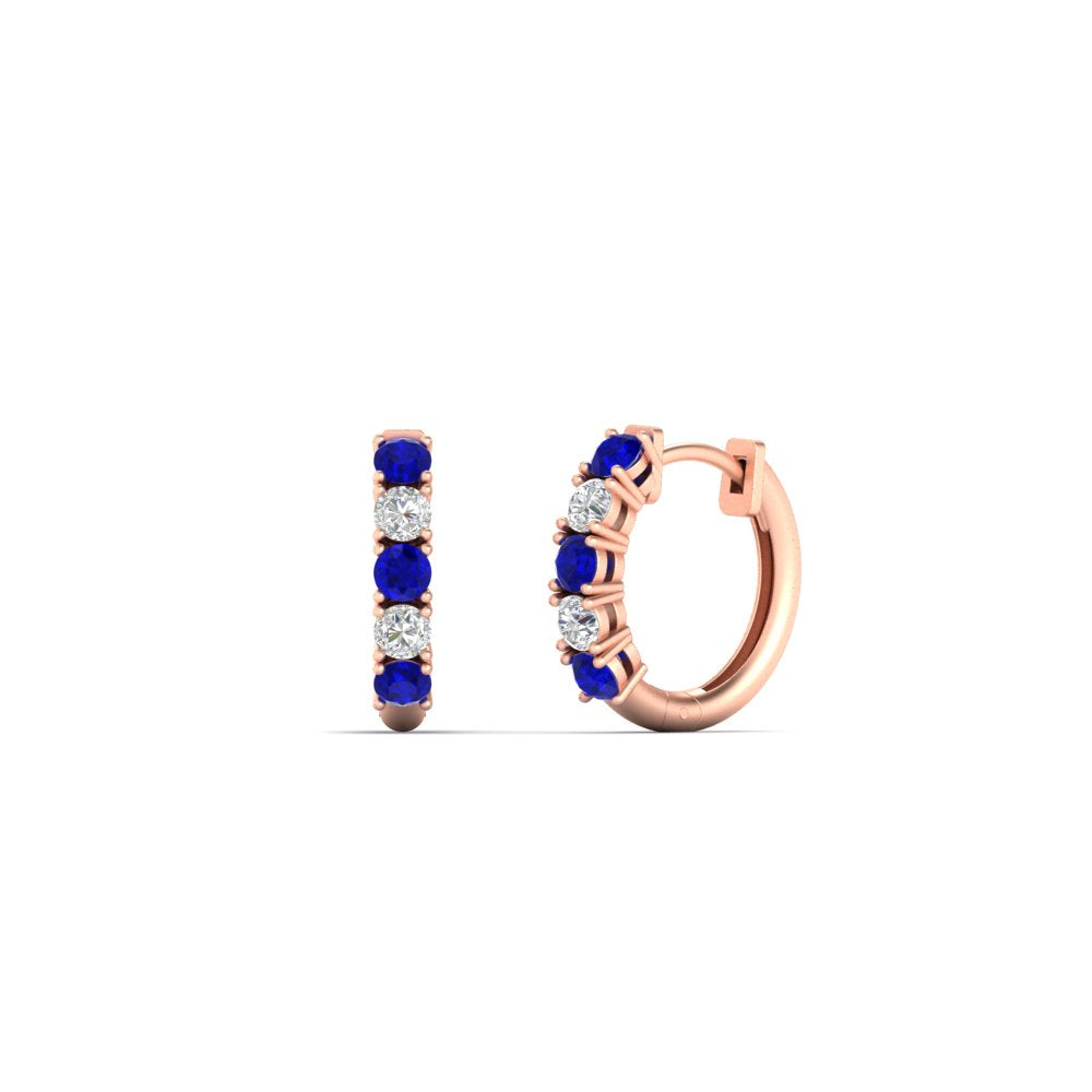 1/2 Carat Stunning Five Stone Huggie Hoops Earrings Fascinating Diamonds