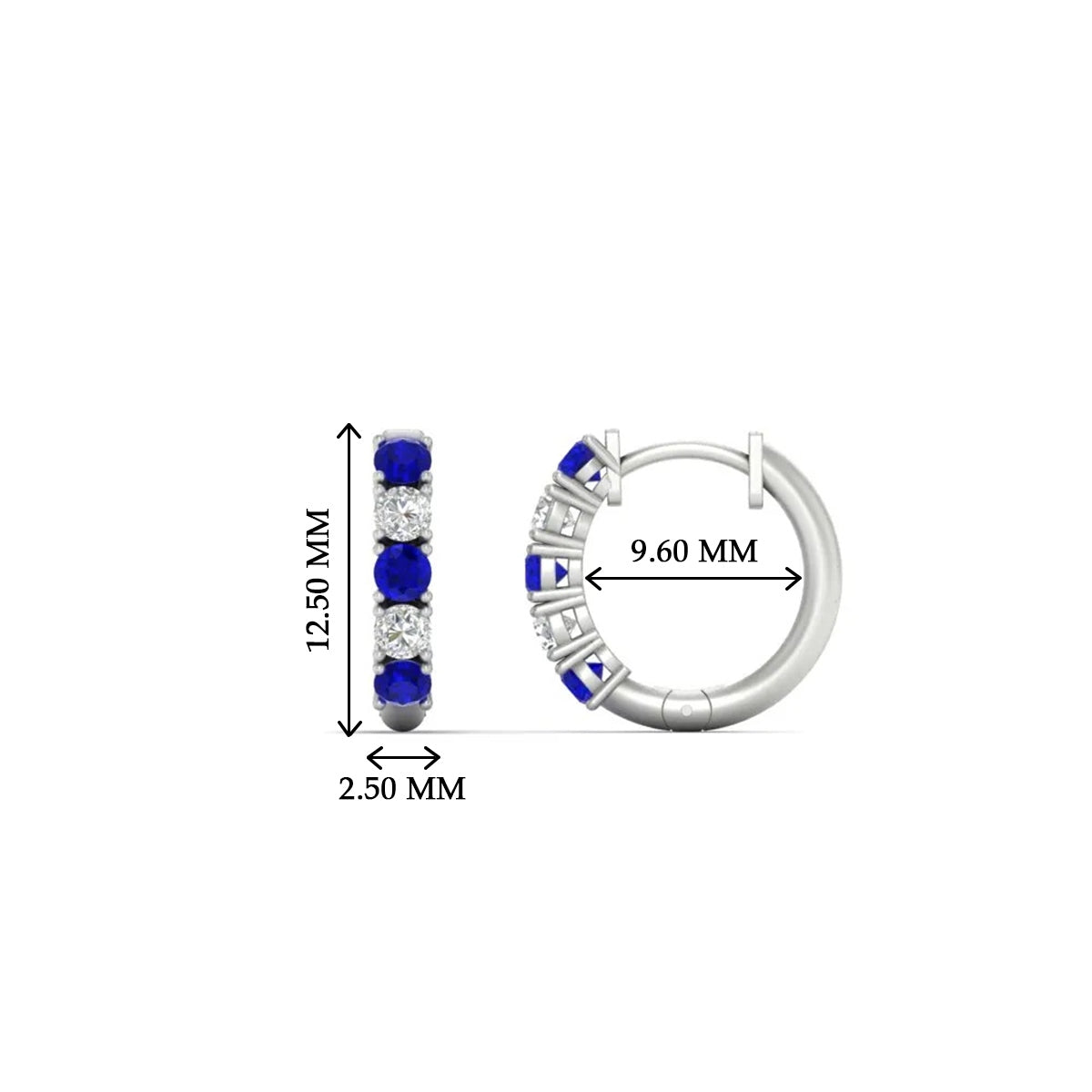 1/2 Carat Stunning Five Stone Huggie Hoops Earrings Fascinating Diamonds