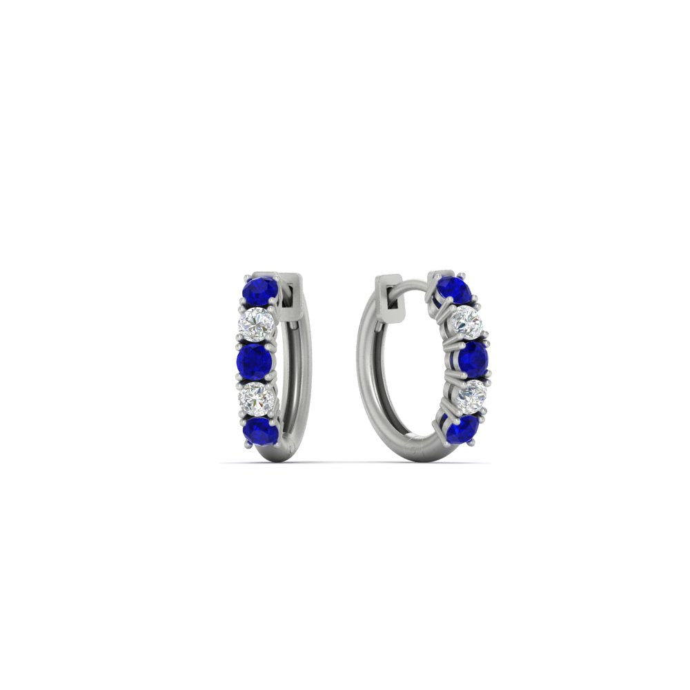 1/2 Carat Stunning Five Stone Huggie Hoops Earrings Fascinating Diamonds