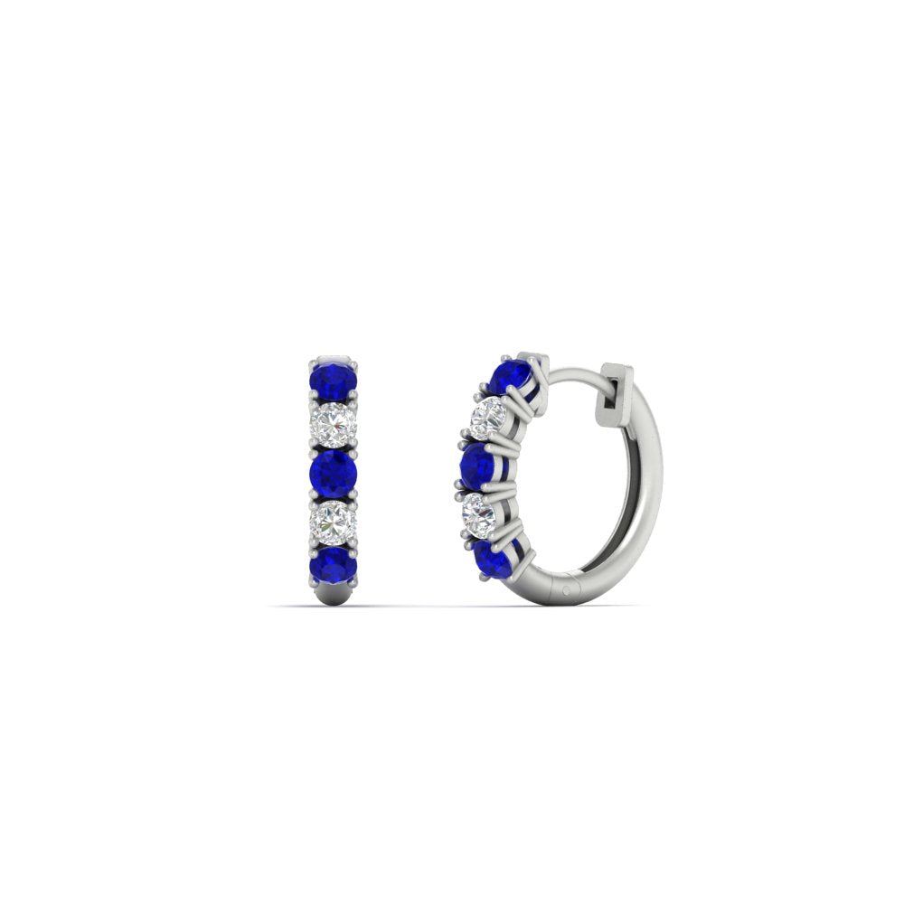 1/2 Carat Stunning Five Stone Huggie Hoops Earrings Fascinating Diamonds