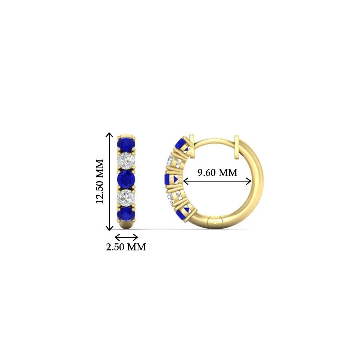 1/2 Carat Stunning Five Stone Huggie Hoops Earrings Fascinating Diamonds