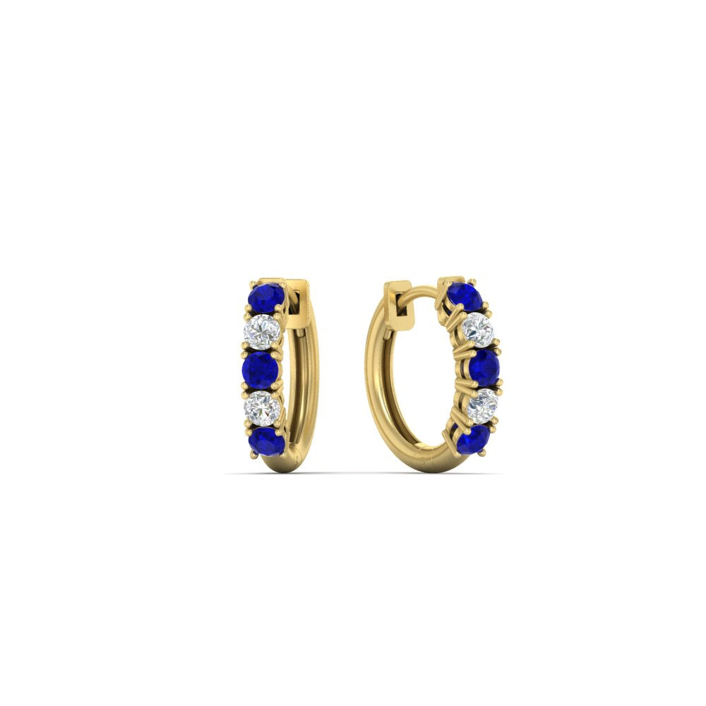 1/2 Carat Stunning Five Stone Huggie Hoops Earrings Fascinating Diamonds