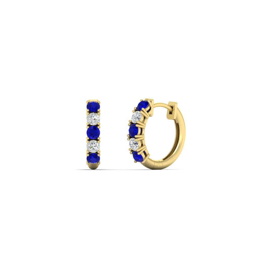 1/2 Carat Stunning Five Stone Huggie Hoops Earrings Fascinating Diamonds