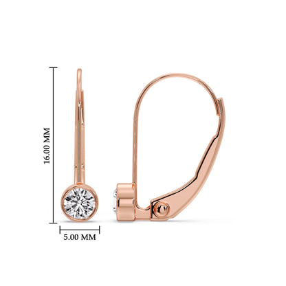 Lever Back Bezel Set Round Diamond Earrings Fascinating Diamonds