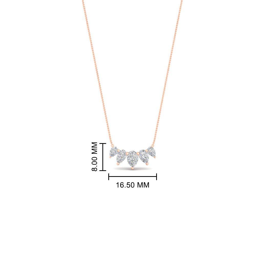 0.75 Carat 5 Stone Pear Shaped Diamond Necklace Fascinating Diamonds