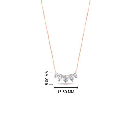 0.75 Carat 5 Stone Pear Shaped Diamond Necklace Fascinating Diamonds