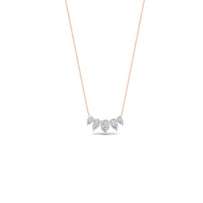 0.75 Carat 5 Stone Pear Shaped Diamond Necklace Fascinating Diamonds