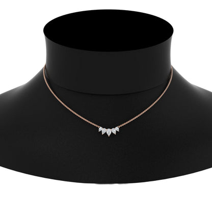 0.75 Carat 5 Stone Pear Shaped Diamond Necklace Fascinating Diamonds