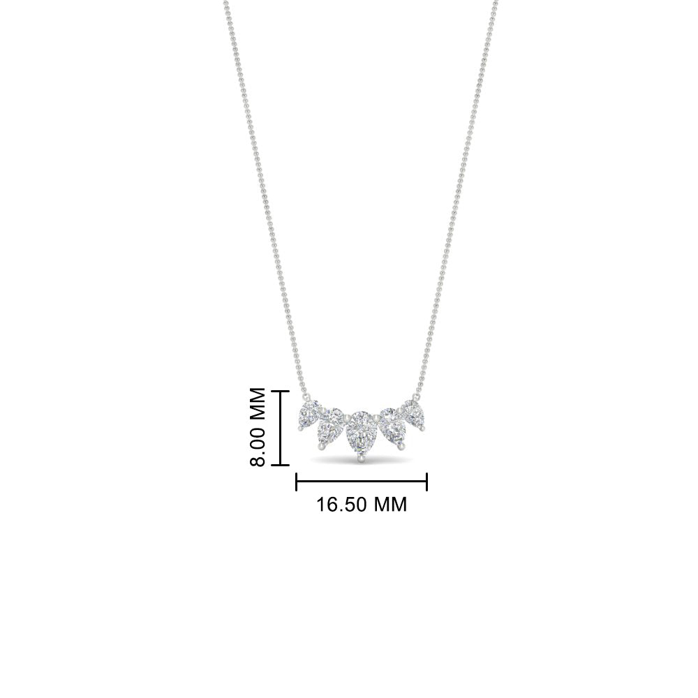0.75 Carat 5 Stone Pear Shaped Diamond Necklace Fascinating Diamonds