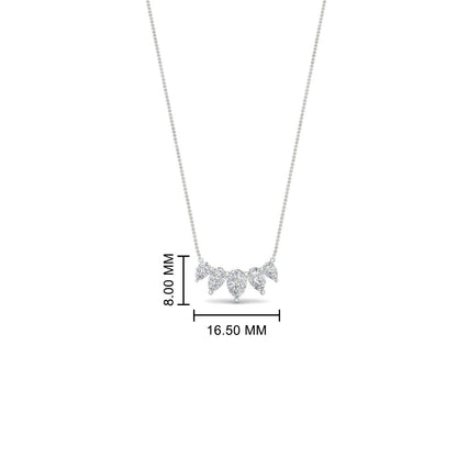 0.75 Carat 5 Stone Pear Shaped Diamond Necklace Fascinating Diamonds