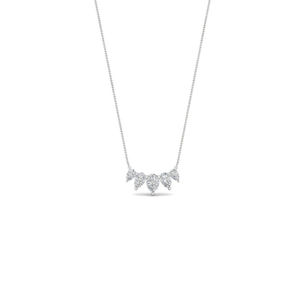 0.75 Carat 5 Stone Pear Shaped Diamond Necklace Fascinating Diamonds