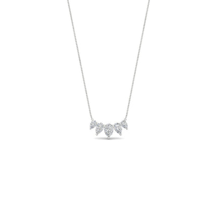 0.75 Carat 5 Stone Pear Shaped Diamond Necklace Fascinating Diamonds