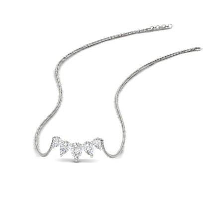 0.75 Carat 5 Stone Pear Shaped Diamond Necklace Fascinating Diamonds