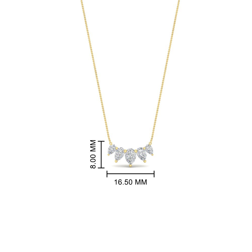 0.75 Carat 5 Stone Pear Shaped Diamond Necklace Fascinating Diamonds