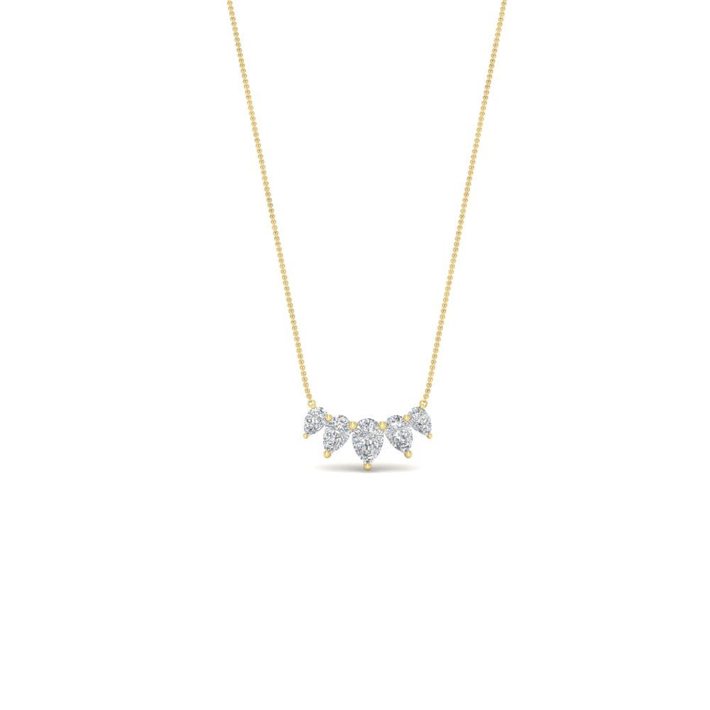 0.75 Carat 5 Stone Pear Shaped Diamond Necklace Fascinating Diamonds