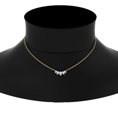 0.75 Carat 5 Stone Pear Shaped Diamond Necklace Fascinating Diamonds
