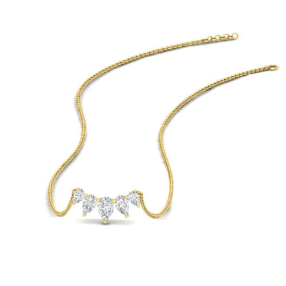 0.75 Carat 5 Stone Pear Shaped Diamond Necklace Fascinating Diamonds