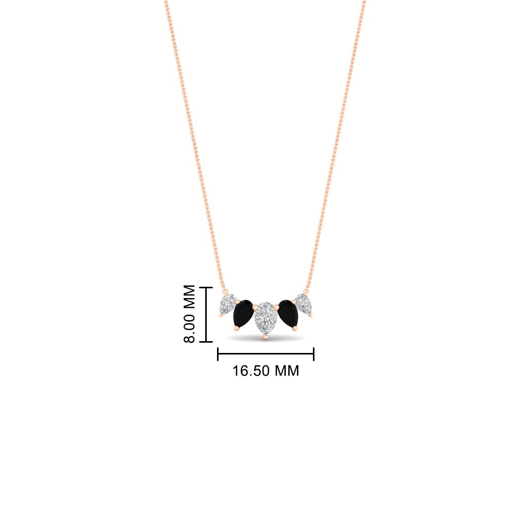 0.75 Carat 5 Stone Pear Shaped Diamond Necklace Fascinating Diamonds