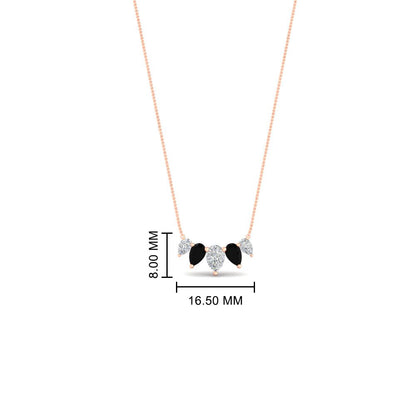 0.75 Carat 5 Stone Pear Shaped Diamond Necklace Fascinating Diamonds