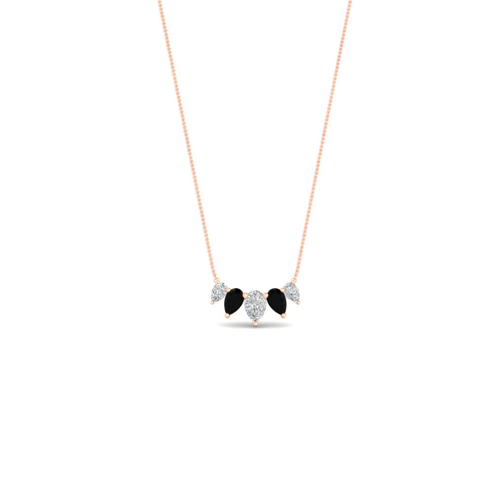 0.75 Carat 5 Stone Pear Shaped Diamond Necklace Fascinating Diamonds