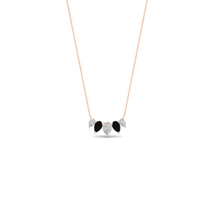 0.75 Carat 5 Stone Pear Shaped Diamond Necklace Fascinating Diamonds