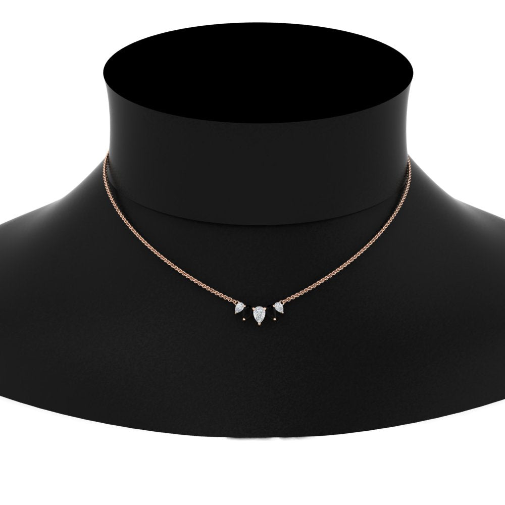 0.75 Carat 5 Stone Pear Shaped Diamond Necklace Fascinating Diamonds