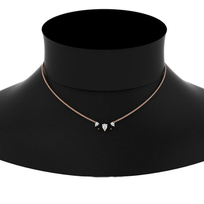 0.75 Carat 5 Stone Pear Shaped Diamond Necklace Fascinating Diamonds