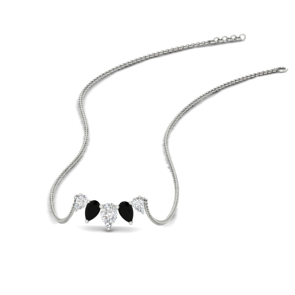 0.75 Carat 5 Stone Pear Shaped Diamond Necklace Fascinating Diamonds