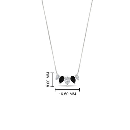 0.75 Carat 5 Stone Pear Shaped Diamond Necklace Fascinating Diamonds
