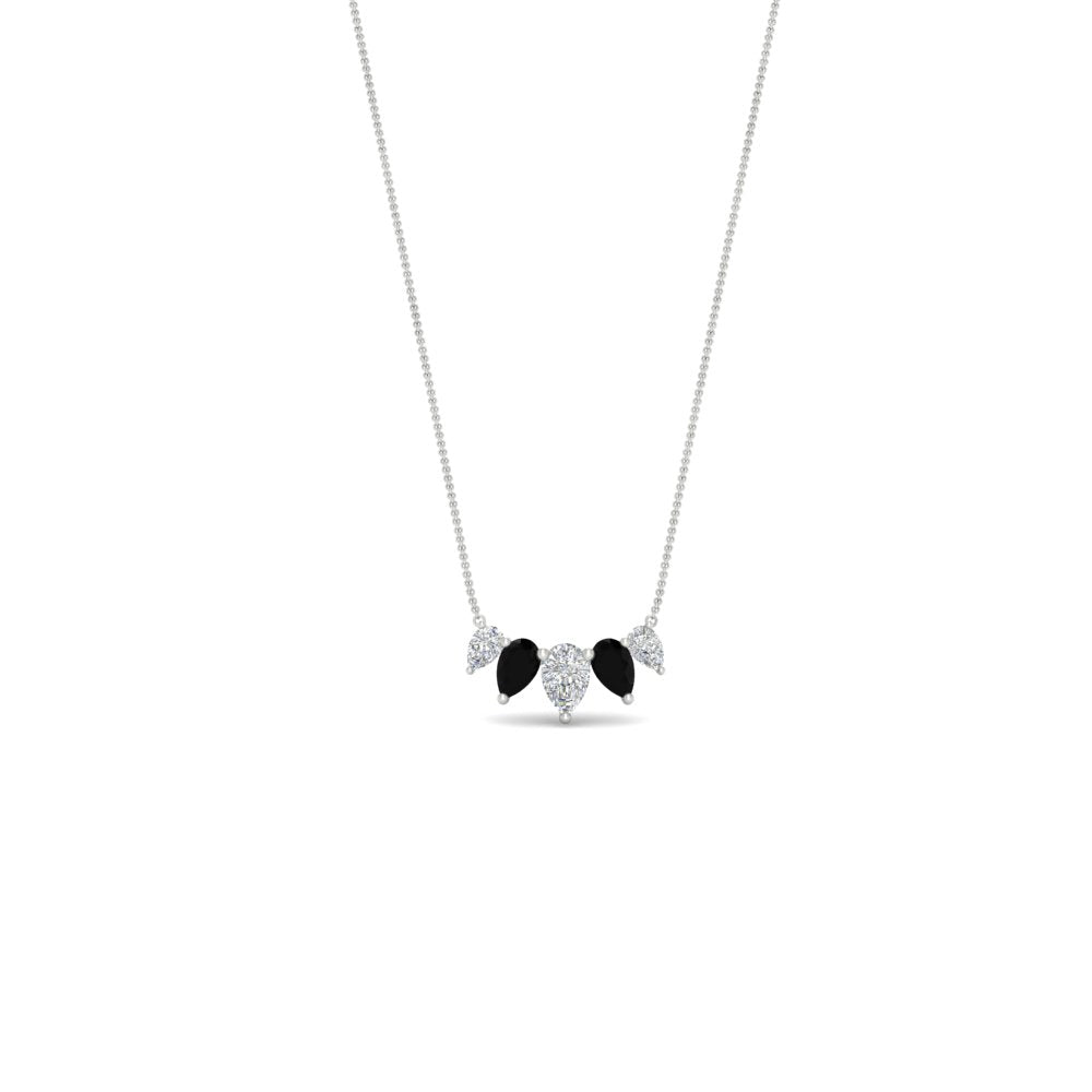 0.75 Carat 5 Stone Pear Shaped Diamond Necklace Fascinating Diamonds
