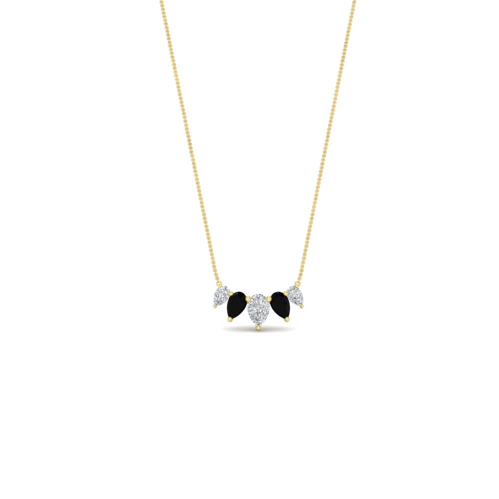 0.75 Carat 5 Stone Pear Shaped Diamond Necklace Fascinating Diamonds