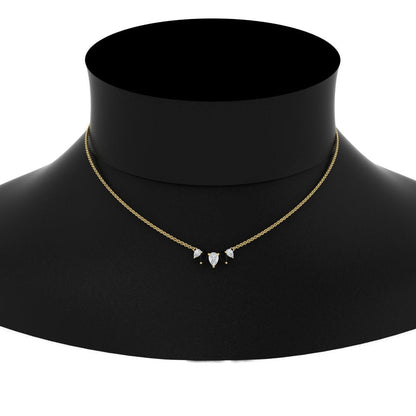 0.75 Carat 5 Stone Pear Shaped Diamond Necklace Fascinating Diamonds