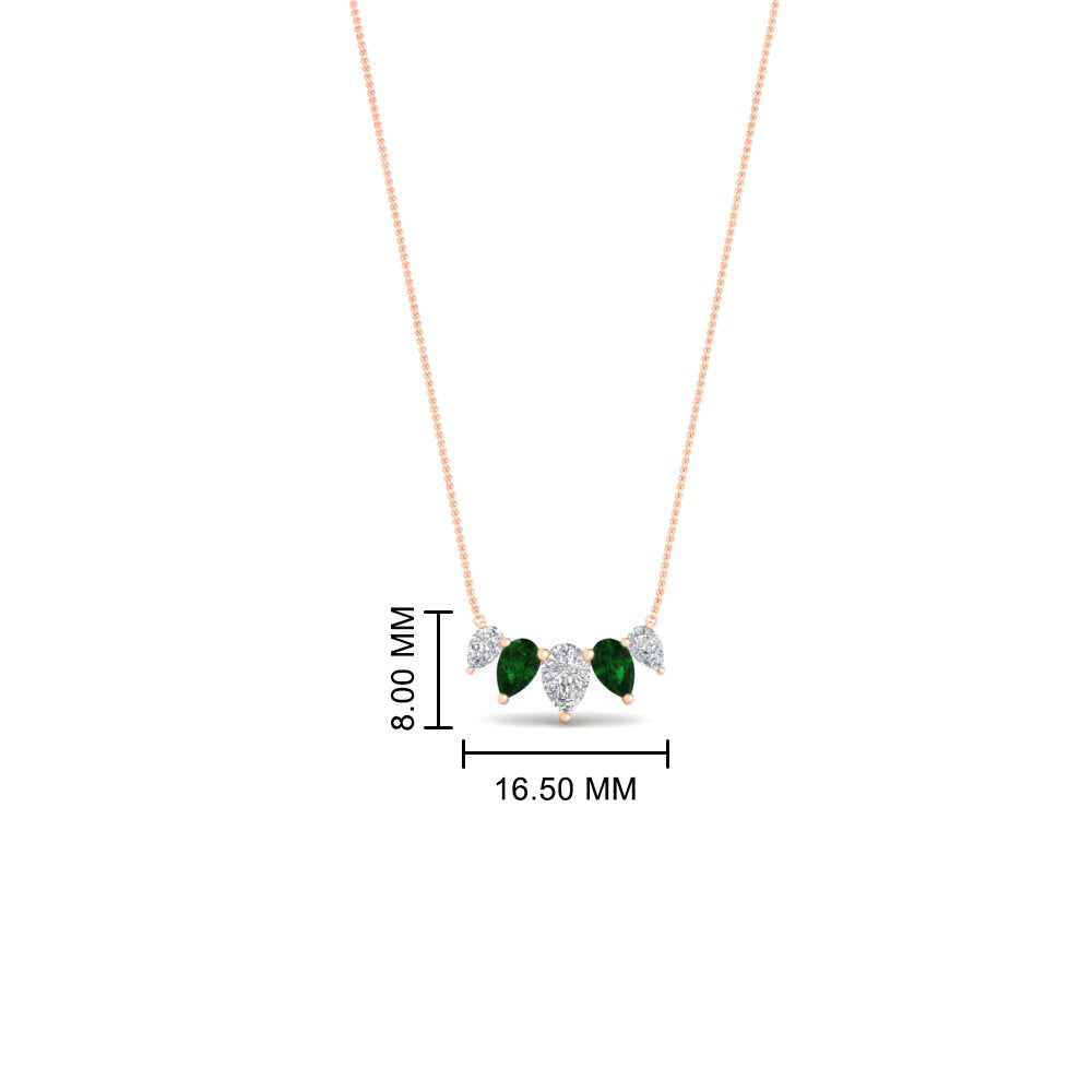 0.75 Carat 5 Stone Pear Shaped Diamond Necklace Fascinating Diamonds