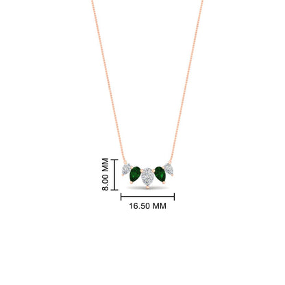0.75 Carat 5 Stone Pear Shaped Diamond Necklace Fascinating Diamonds