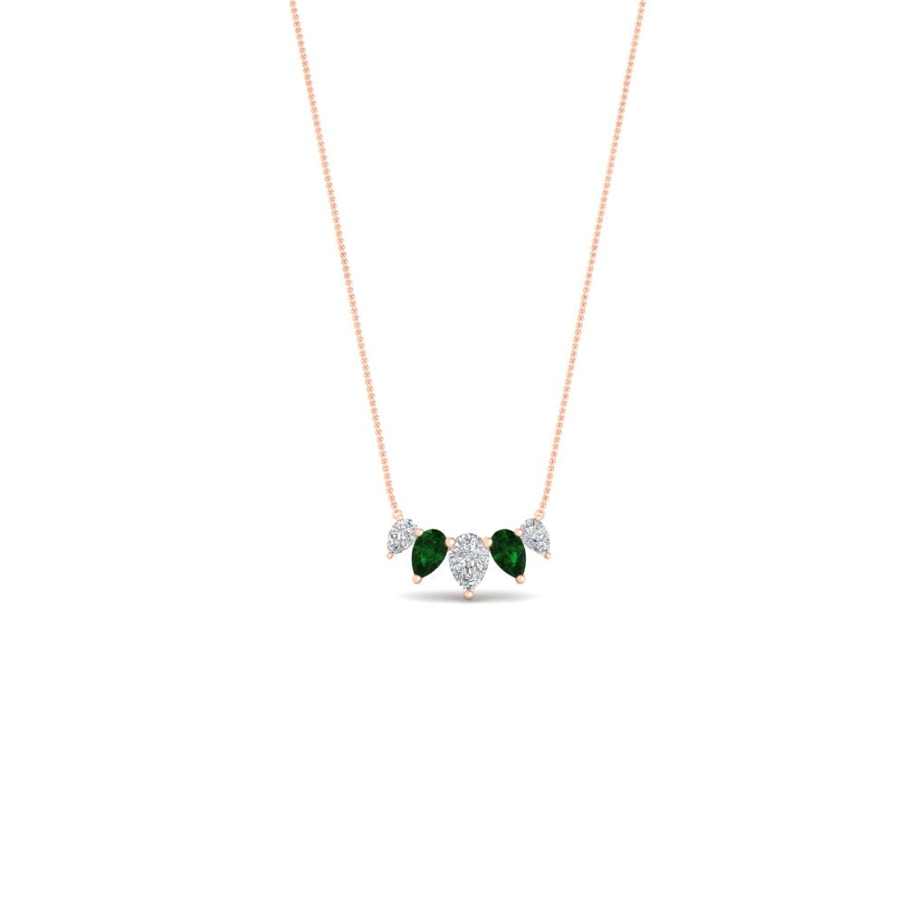0.75 Carat 5 Stone Pear Shaped Diamond Necklace Fascinating Diamonds
