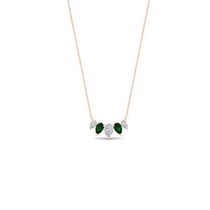 0.75 Carat 5 Stone Pear Shaped Diamond Necklace Fascinating Diamonds