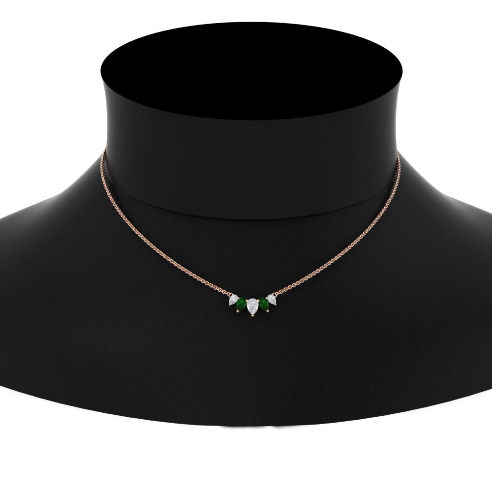 0.75 Carat 5 Stone Pear Shaped Diamond Necklace Fascinating Diamonds