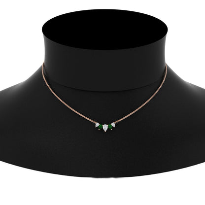 0.75 Carat 5 Stone Pear Shaped Diamond Necklace Fascinating Diamonds