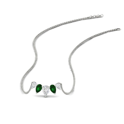 0.75 Carat 5 Stone Pear Shaped Diamond Necklace Fascinating Diamonds