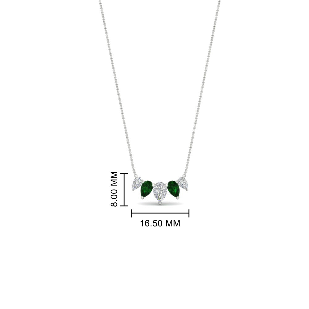 0.75 Carat 5 Stone Pear Shaped Diamond Necklace Fascinating Diamonds