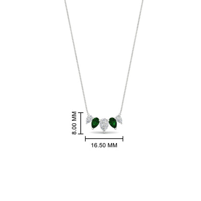 0.75 Carat 5 Stone Pear Shaped Diamond Necklace Fascinating Diamonds