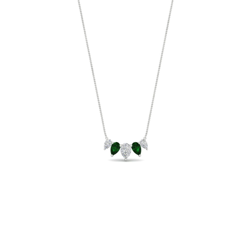 0.75 Carat 5 Stone Pear Shaped Diamond Necklace Fascinating Diamonds
