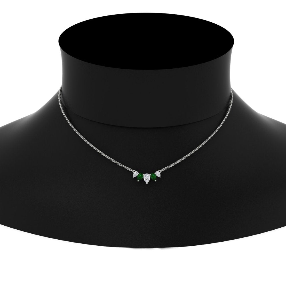 0.75 Carat 5 Stone Pear Shaped Diamond Necklace Fascinating Diamonds