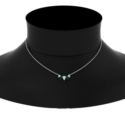 0.75 Carat 5 Stone Pear Shaped Diamond Necklace Fascinating Diamonds