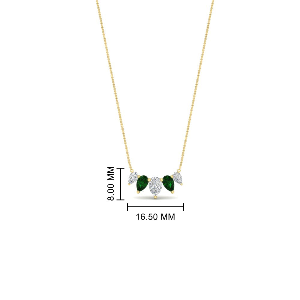 0.75 Carat 5 Stone Pear Shaped Diamond Necklace Fascinating Diamonds
