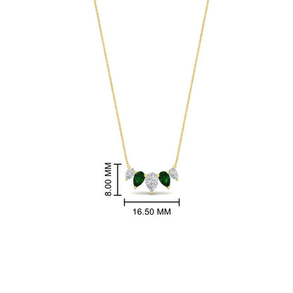 0.75 Carat 5 Stone Pear Shaped Diamond Necklace Fascinating Diamonds